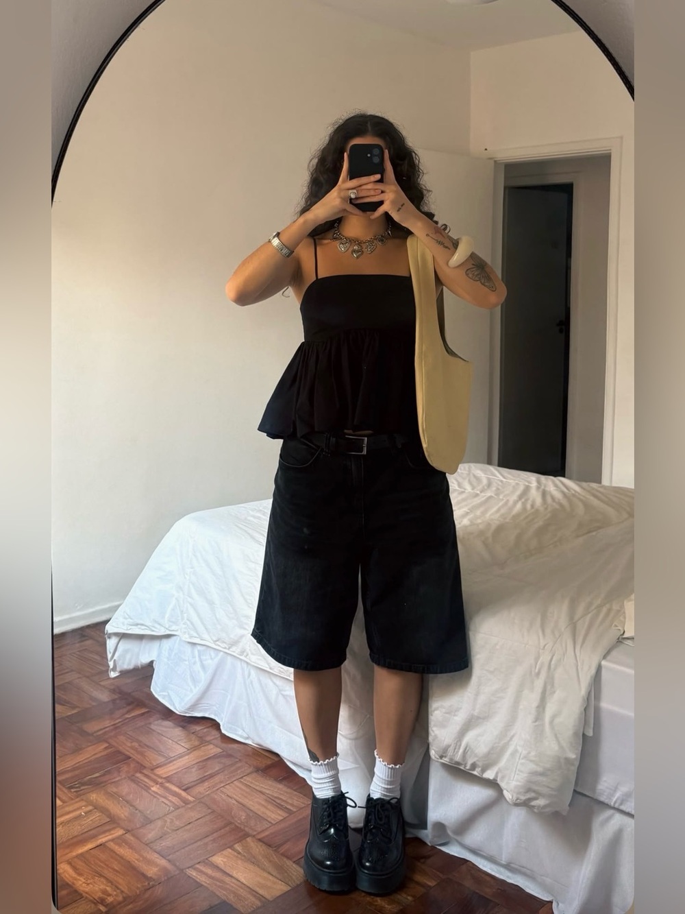 Levi’s Black High-Waist Denim Shorts